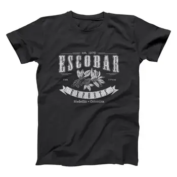Escobar Exportaciones Pablo Humor Divertido de Plata O Plomo Narcos de Medellín DE los Hombres T-Shirt 2019 Nueva Llegada de los Hombres Casuales de Ropa Friki Camisetas