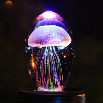 3D Medusas Lámpara de Luz Nocturna Para niños Niños Bebé Lámpara LED de Iluminación Multicolor de Cristal de Pescado Regalos de la Decoración del Hogar