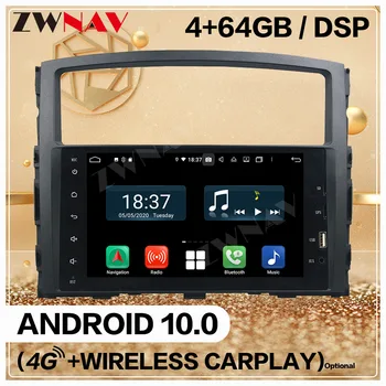 Carplay 4+128GB Para MITSUBISHI PAJERO 2006 2007 2008 2009 2010 2011 Android 10 de Audio del Reproductor de Radio GPS Navi Jefe de la Unidad de Auto Stereo