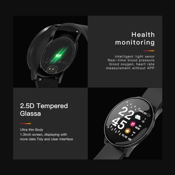 La Nueva Smart Hombres Reloj De Presión Arterial Monitor De Ritmo Cardíaco Reloj Inteligente Impermeable Del Deporte De Fitness Trakcer Mujeres Smartwatch Reloj 2020