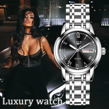 Nueva LIGE las Mujeres del Reloj de Lujo de la Marca de Cuarzo Reloj Simple Señora Impermeable reloj de Pulsera de Mujer de Moda Casual Relojes Reloj reloj mujer