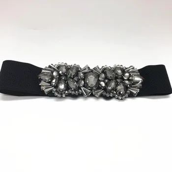 Las Mujeres de la moda de la Correa de Lujo de diamantes de imitación de Diseño elásticos de la Cintura Vestido de Cinturones Flaco Correas Elásticas de Ceinture Cinturones Mujer DP39