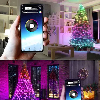 USB Led Cadena de Música, las Luces RGB Luces de la Cadena de Bluetooth Inteligente de la Aplicación Controlada de Navidad, guirnaldas de Luces para la Decoración de Navidad Luces