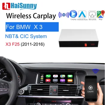 La Navegación inalámbrica Carplay Para BMW CIC NBT X3 F25 2011-2016 Soporte Multimedia IOS Android Auto de Google Maps cámara de marcha atrás