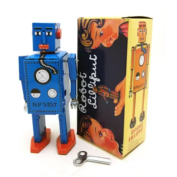 Vintage de los Juguetes de los Niños Tin Robots de Viento de hasta Juguetes en Casa de la Colección Retro de Artesanía MS397 Lilliput Tintoy