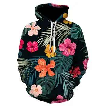 2020 otoño sudadera con capucha de la planta de la flor impreso en 3d sudadera con capucha de los hombres y las mujeres de la moda impreso en 3d con capucha casual y fresco estilo