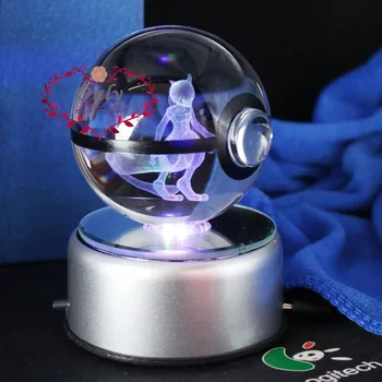 Niza 3D Mewtwo Bola de Cristal Figurillas de Miniaturas Fans de los juegos de' Regalos