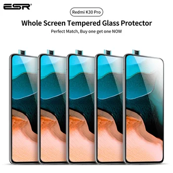 ESR 2PCS Vidrio Templado Para el Redmi K30 Completo de la Cubierta de la Pantalla Protector de Cine HD Anti Blue-ray de Vidrio Para Xiaomi Redmi K30 K30 Pro