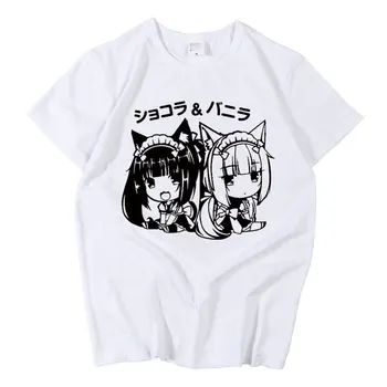 NEKOPARA chocolat vainilla Cosplay T-Shirt de Anime de Camiseta de los Hombres de la Moda de las Mujeres de Estudiantes de Algodón Tops Nuevos de Manga Corta Camisetas