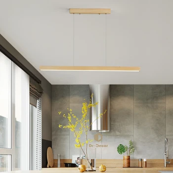 Nordic Wood lámpara Colgante de Iluminación para el Hogar Decoración de la Cocina de la Oficina de Estudio Cuelgan de la Luz Interior de la Sala Luz de la Habitación Accesorios