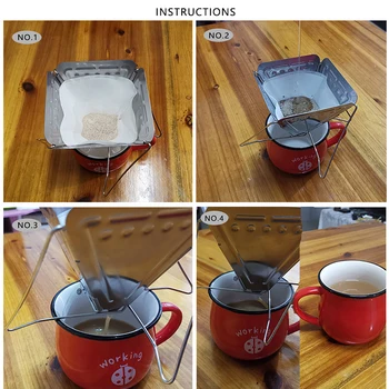 Nuevo café de goteo para acampar al aire libre plegable portátil de café de goteo de plegado de la máquina de café de acero inoxidable de café de filtro de