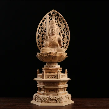 25/28cm Estatua de Buda del Zodiaco, Patrona de la Talla de la Madera Feng Shui Adornos Adornos de Decoración para el Hogar Decoración Zen, Jardín de Estatuas