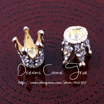 20pcs/lot 2Color Elegante Mini Bling de la Aleación de la Corona De la Boda Decoración de Metal Tiara Brillante Botón de diamante de imitación de Accesorios Para el Cabello