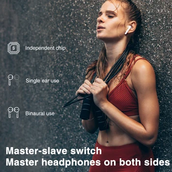 TWS Auriculares Bluetooth Inalámbricos de Control Táctil de la Pantalla LED de Gaming Headset de los Deportes de la prenda Impermeable de Auriculares Estéreo de Auriculares