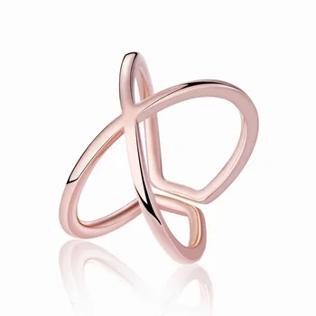 La promoción de la moda cruz simple diseño femenino de la plata esterlina 925 señoras de dedo de la parte de los anillos de la joyería del anillo de regalo barato