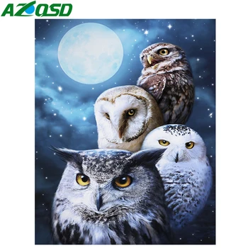 AZQSD Diamante Pintura Búho luz de la Luna Bordado de punto de Cruz 5D Mosaico de Animales de la Decoración del Hogar, de Regalo