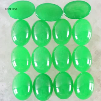 Para la Fabricación de la Joyería Colgante Pulsera Aretes 15x20MM Oval Natural de Cuentas de Piedra Verde Jades de la CABINA Cabujón 5Pcs K1508