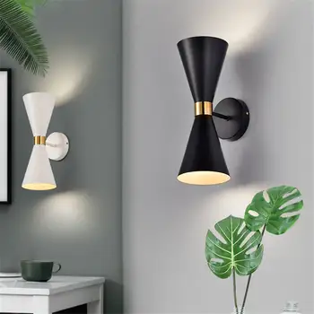 Postmoderna de Doble cabezal led lámpara de pared, lámpara Minimalista sala de estar decoración de dormitorio moderno lámpara de la mesita de la cocina de la barra de luces de pared