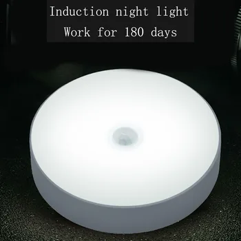 Lámpara de pared De 6 Led del Sensor de Movimiento PIR Luz de Noche Automática De encendido / Apagado para el Dormitorio Gabinete de Escaleras Armario USB Inalámbrico Recargable