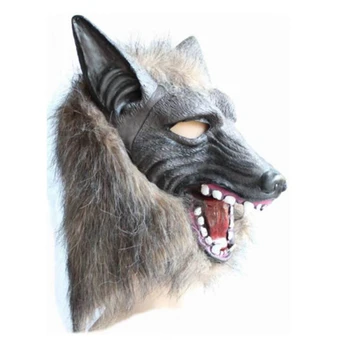 Adulto hombre Lobo Traje de Cosplay de Halloween Lobo de Látex, Máscaras de Broma Animal Fiesta Loca Completa Máscara de Cabeza y Garras de Accesorios