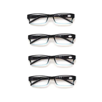 La moda Retro rectangular lector para los hombres y mujeres de resorte de la bisagra de plástico de alta calidad gafas de lectura