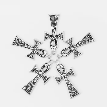 20pcs Cruz Egipcia Ankh Encantos Colgantes de Perlas para la Joyería Hallazgos 38x18mm
