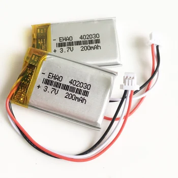 3.7 V 200mAh 402030 de Polímero de Litio LiPo batería Recargable JST 1.0 mm conector de 3 patillas para GPS de Mano, GPS bluetooth Mp3