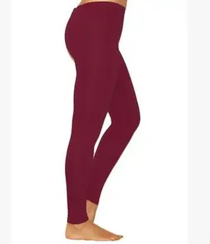 2018 HUiyitao de Algodón de color sólido baja de la cintura delgada de la mujer leggings