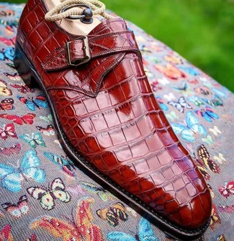 Los hombres de Zapatos de la Nueva Llegada de la Moda hecha a Mano de Cuero de la Pu Slip-en los Zapatos de Vestir Casual Elegante Derby Zapatos Zapatos De Hombre HB271