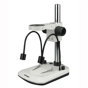 AmScope Microscopio Estéreo de Soporte de la Tabla Con Construido En el cuello de ganso Doble Iluminador & Centrándose en Rack TS-2G-FR-V331