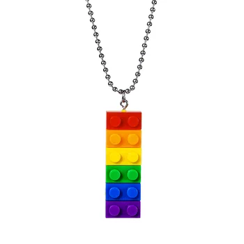 Lego Colgante, Collar De Hip Hop De La Personalidad Masculina Arco Iris Discoteca Del Collar De La Mujer De La Pareja En La Web De La Celebridad De La Joyería