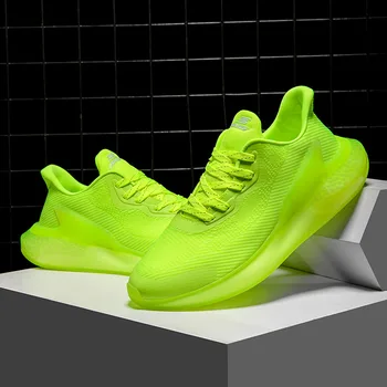 La moda de la Fluorescencia Verde de los Hombres Casual Zapatos Cómodos al aire libre Formadores de Zapatillas de deporte de los Hombres de Tendencias de Lujo Zapatos Zapatillas Hombre