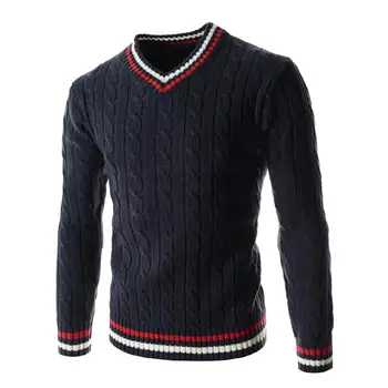 Nueva Llegada de Otoño de la ropa de Invierno de Cuello en V de los Hombres que Adelgaza la Tendencia Suéter de los Hombres la Ropa 2020 Sudadera de Pull Homme Prendas Masculinas Tops