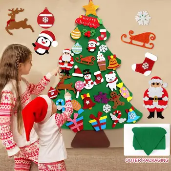 BRICOLAJE de Fieltro el Árbol de Navidad Feliz Navidad Decoración Para el Hogar 2020 Adorno del Árbol de Navidad de Santa Claus Niños de Navidad Árbol de Navidad Año Nuevo