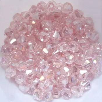 De calidad SUPERIOR de 4mm 1000pcs AAA Bicone de Lujo de cristales Austriacos de perlas de color Rosa AB color de la galjanoplastia de la Joyería DIY #5301