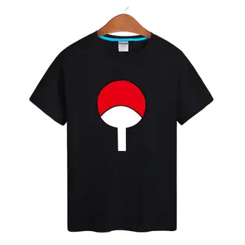 Alta Q Unisex Anime Naruto T-Shirt Camiseta Camiseta de SASUKE Akatsuki FOX algodón T Camisa T-shirt negro de la Camiseta de la Camiseta de la parte Superior