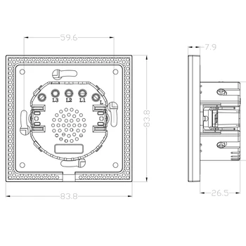 2019 Nuevo diseño Estándar de la UE Interruptor de la Pared con la UE gancho Toque el Interruptor de Cristal Blanco Cristal, 1 Gang 1 Interruptor CM-01