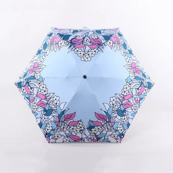 Anti-UV Mini Flores Paraguas de la Mujer del Paraguas de la Pintura de Aceite 5 Sombrilla Plegable de la Moda de Señora Portátil Paraguas de la Señora de Regalo