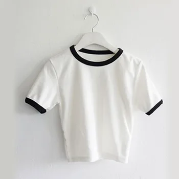 2018 de la mujer T-camisa de algodón de color sólido de manga corta T-shirt de las mujeres para mujer de la ropa