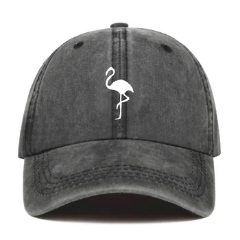 La moda salvaje lavado gorra de béisbol Flamingo bordado hip hop sombrero ajustable para hombres de las mujeres de los deportes y de ocio gorras sombreros snabpack