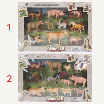Simulación de Wild Zoo de los Animales de Granja de la Figura de Acción de Juguetes Modelo De oveja cerdo pato Juego de Niños de Juguete de los Niños de Rompecabezas de la Educación de Juguete