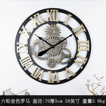 Engranaje 3d Gran Reloj de Pared de Madera de la Vendimia Creativo de la Barra de Café Decoración de la Pared del Reloj Loft Shabby Chic Reloj Decoración Industrial SC258