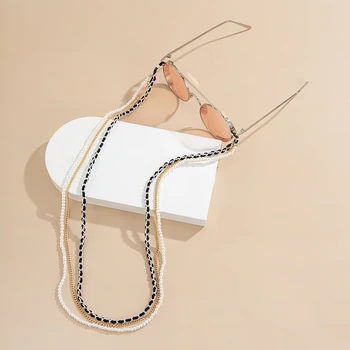 Imitación de Perlas de las Cadenas de Enlace de Cordón para Gafas de soporte para Gafas de sol Gafas Correas de Franela Cordón Cordón de Cadenas para las Mujeres
