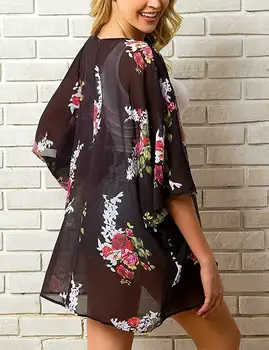 13 Colores Calientes Del Verano De Las Mujeres Kimono Floral Nadar Cover-Ups Femenino Playa Boho Cardigan De Baño, Tops De Playa Bikini Cubrir Trajes