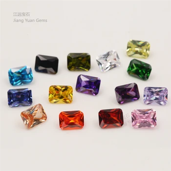 1PCS Por Colores Total 15pcs Tamaño 4x6mm ~ 10x12mm Octangle Forma Suelta Cubic Zirconia Piedra