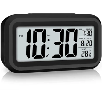 Caliente de la Pantalla LED Digital Reloj de Alarma de Repetición de alarma de la Batería del Reloj con la Fecha del Calendario de la Temperatura para el Dormitorio de la Casa de la Oficina de Viajes