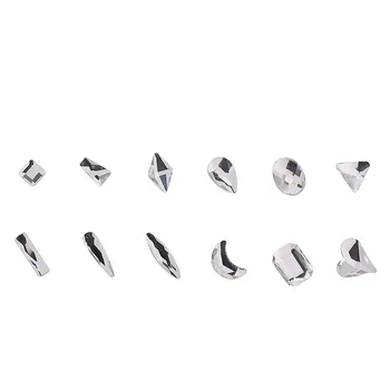 3D Nail Art Rhinestones 12 de la Cuadrícula de Tiempo de la Barra de la Caja de Mezcla Crystal AB las planas de Brillo de los Diamantes Consejos beauty nail Decoración de Diseño de Joyería de BRICOLAJE