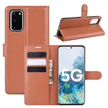 Para Samsung Galaxy S20 FE A42 M51 A51 5G 4G Caso de Cartera de Flip de Cuero de la Cubierta del Teléfono Móvil de la Cubierta de la caja TPU Shell con los Titulares de la Tarjeta