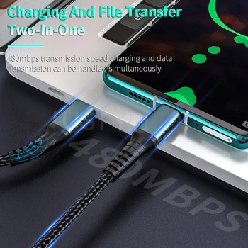 60W USB A USB Tipo C Cable DP velocidad de Carga Cable de Datos USB Tipo C Kable Para Xiaomi Mi 10 Pro Para Samsung S20 Huawei Macbook