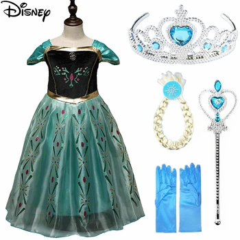 Disney Frozen Elsa Vestido de Anna Niña Vestidos de Princesa Vestido de Fiesta Para el Bebé de los Niños de la Reina Infantil de Trajes de Fiesta Vestidos de Halloween